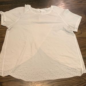 Lululemon Quick Pace Short Sleeve White Top